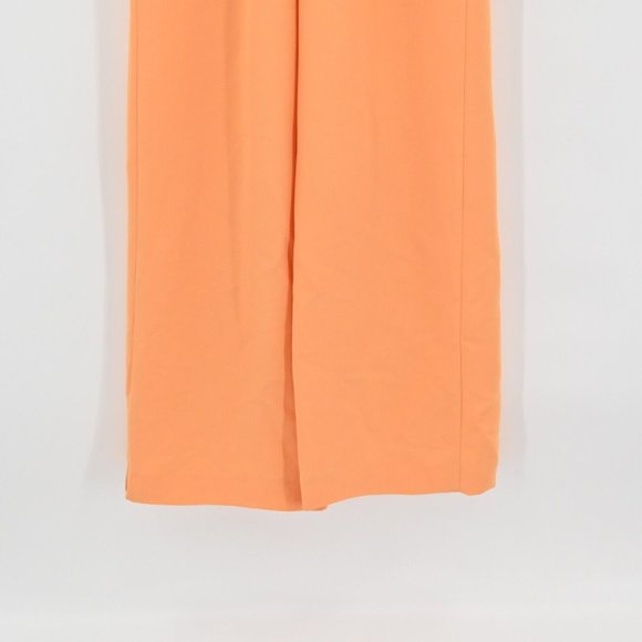 NEW REISS Womens Orange Chey Cut Out Jumpsuit High Waist Wide Leg Pleated Size 8 - Picture 9 of 11